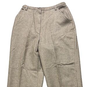 LAURA ASHLEY VTG Trousers Wool and Silk  Striped Brown and Tan SZ 6